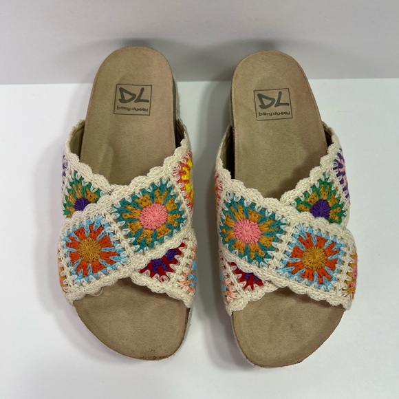 Dirty Laundry Plays Platform Crochet Espadrille Sandals - multi, size 6/36.5 - Picture 3 of 13